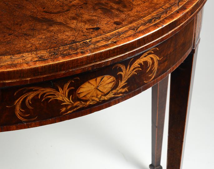 A fine pair of George III period mahogany demi-lune card tables of excellent colour and patina | MasterArt